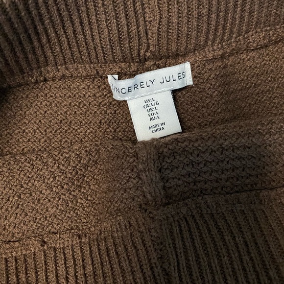 NWT Sincerely Jules Brown Waffle Knitt Pants - Picture 3 of 3